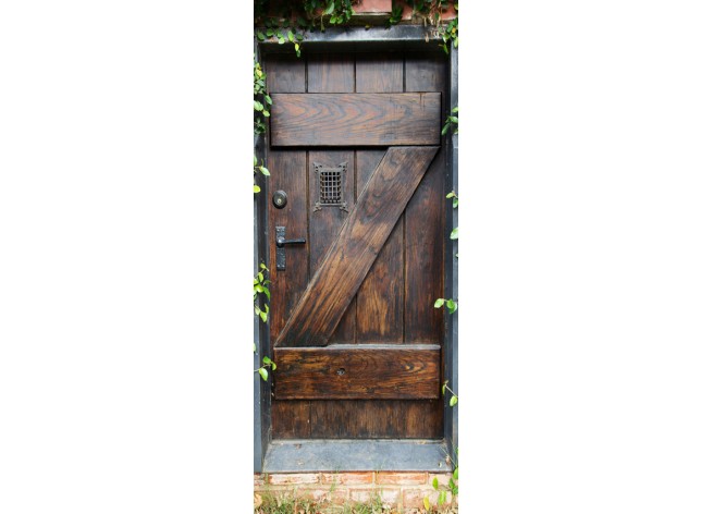 Наклейка на дверь Испанская дверь ведущая в секретный сад